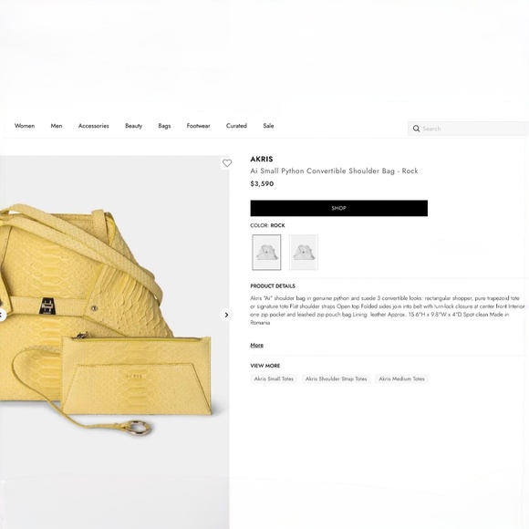 Akris AI Small White and Grey Colored Phyton Suede Messenger Bag - Picture 7 of 8